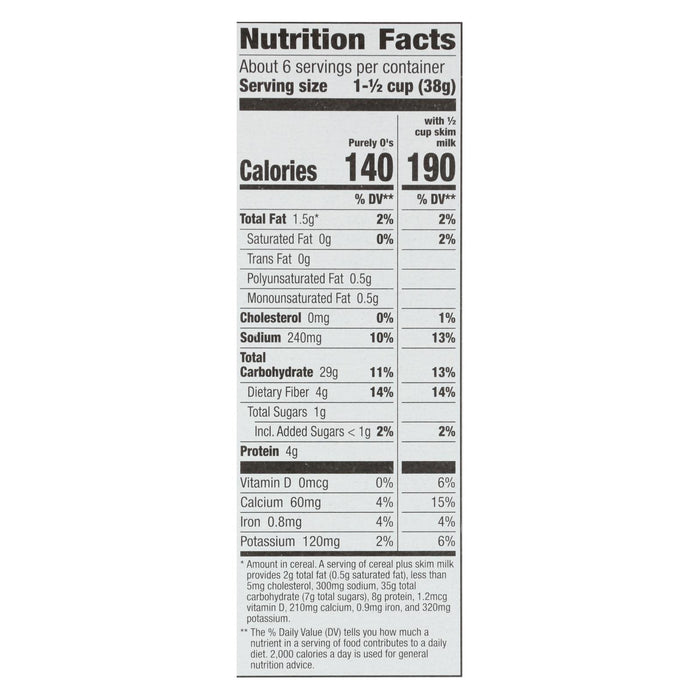 Cascadian Farm Cereal - Organic - Purely Os - 8.6 Oz - Case Of 12.