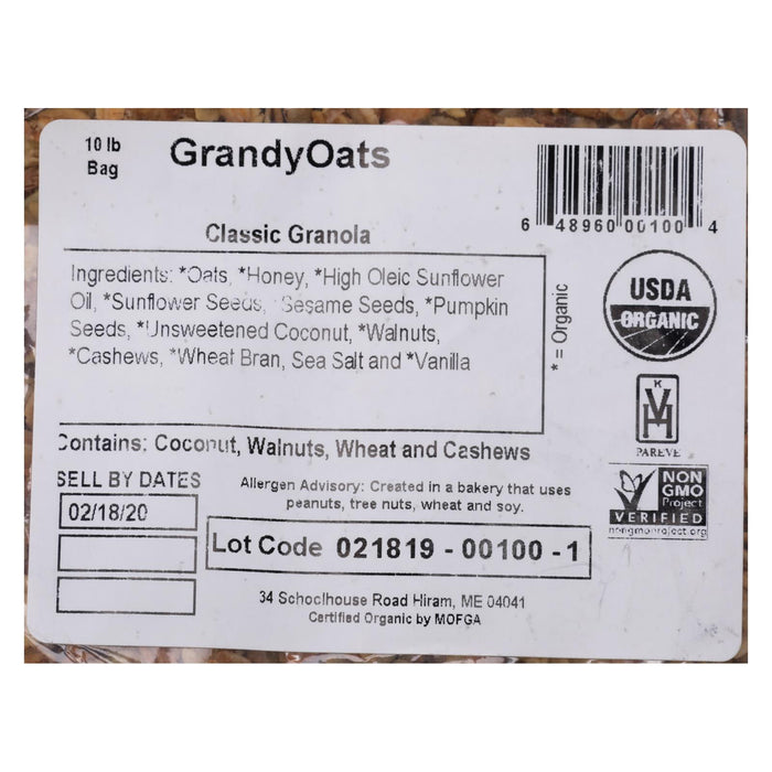 Grandy Oats Granola Classic - Single Bulk Item - 10 lb