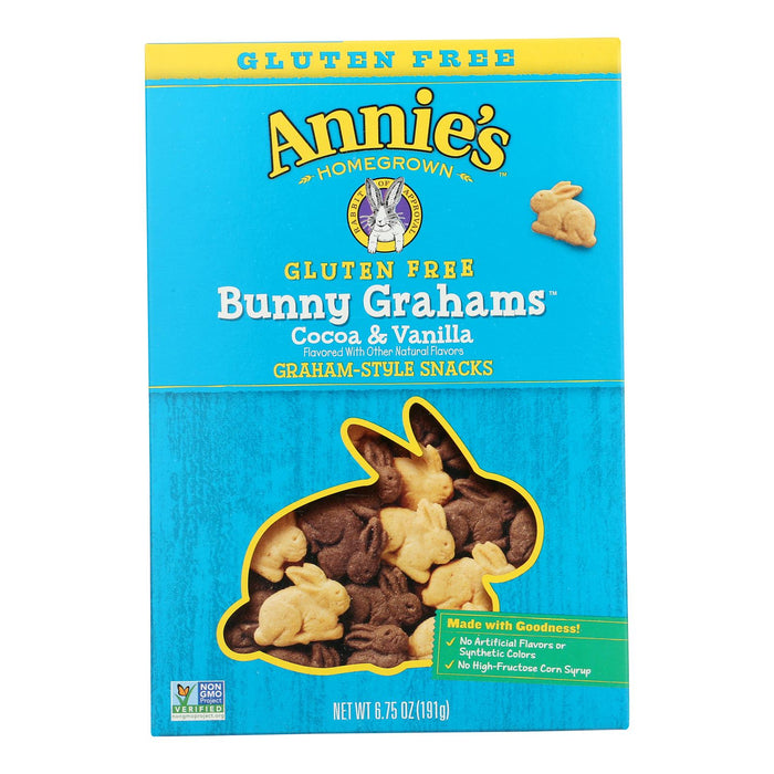 Annie's Homegrown Gluten Free Cocoa And Vanilla Bunny Cookies -Case Of 12 - 6.75 Oz.