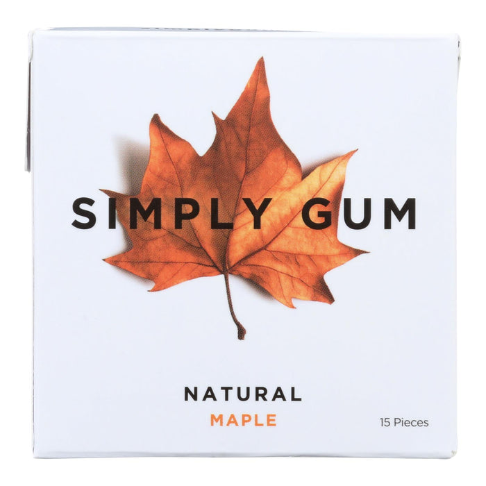 Simply Gum All Natural Gum - Maple - Case Of 12 - 15 Count.