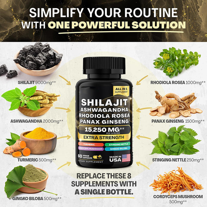 Shilajit Pure Himalayan 9000MG, Energy