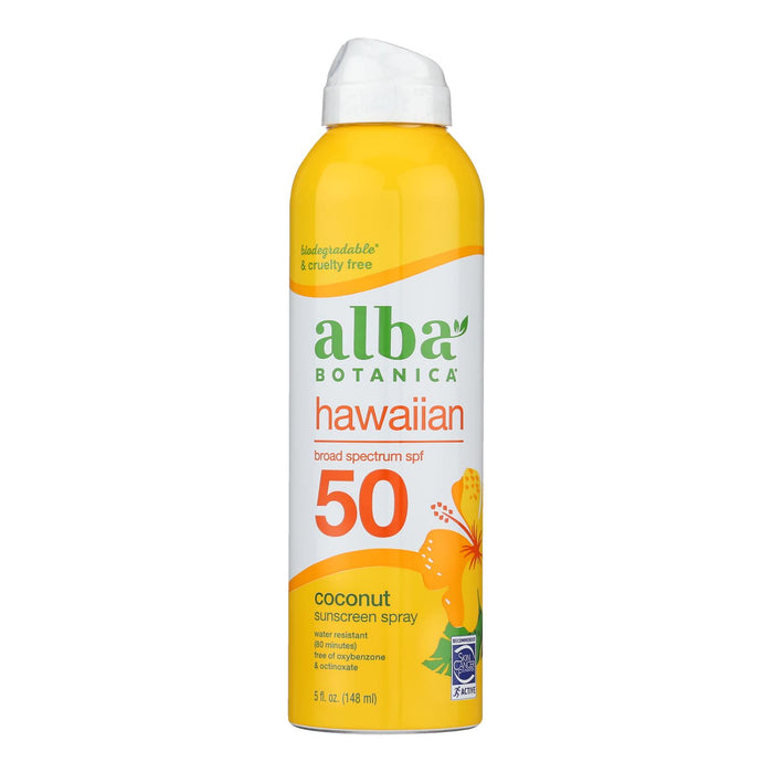Alba Botanica -Sunscreen Spray Coconut Spf 50 - 1 Each-5 Fluid Ounces