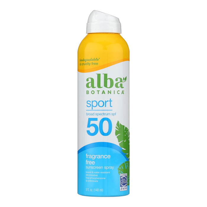 Alba Botanica -Sunscreen Spray Sport Formula Spf 50 - 1 Each-5 Fluid Ounces