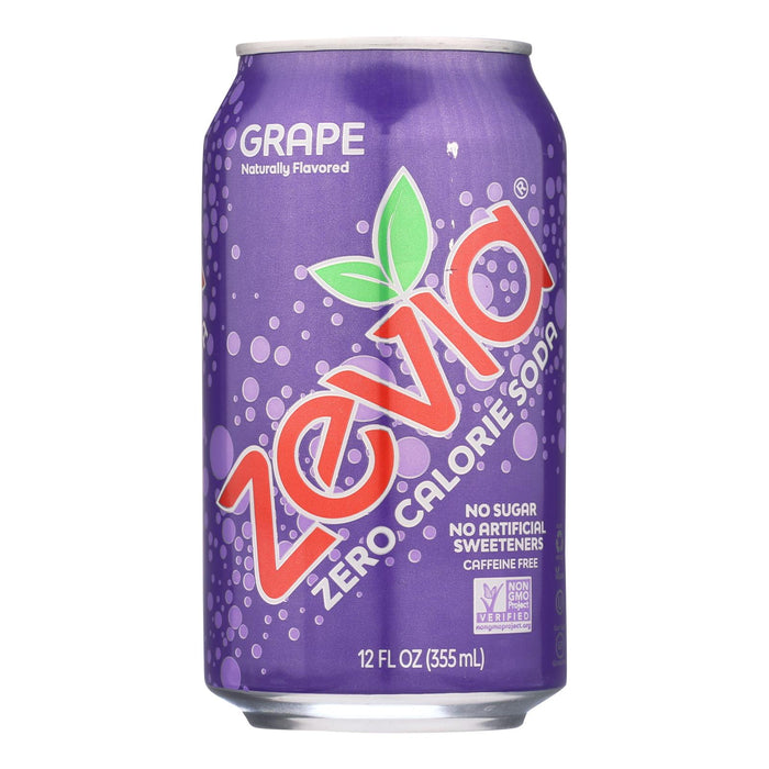 Zevia -Soda Grape Zero Calorie Can - Case Of 4-6/12 Fluid Ounces