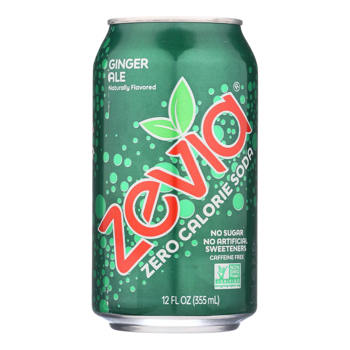 Zevia -Soda Ginger Ale Zero Calorie Can - Case Of 4-6/12 Fluid Ounces