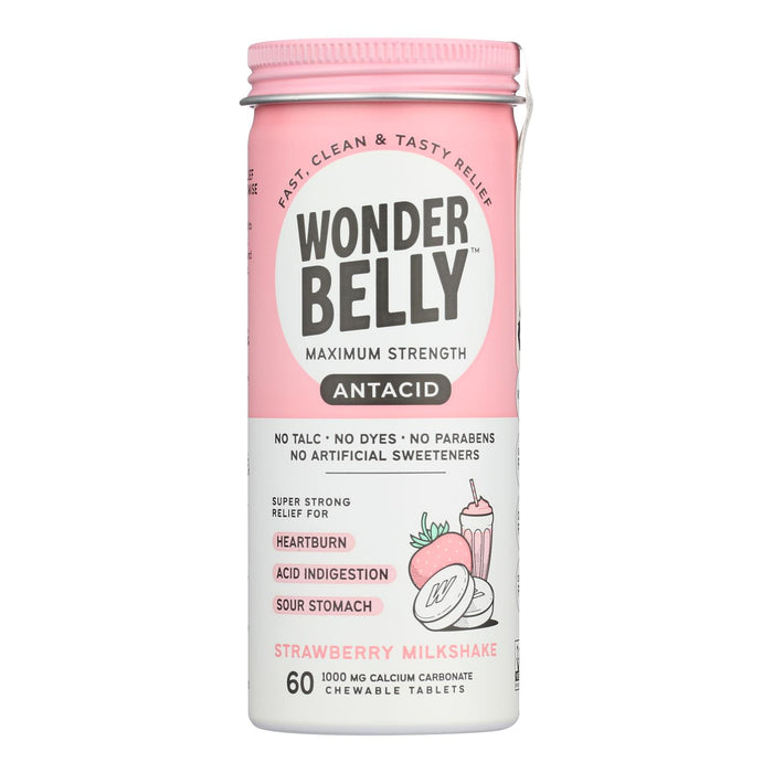 Wonder Belly -Antacids Strawberry Milkshake - Case Of 4-60 Count