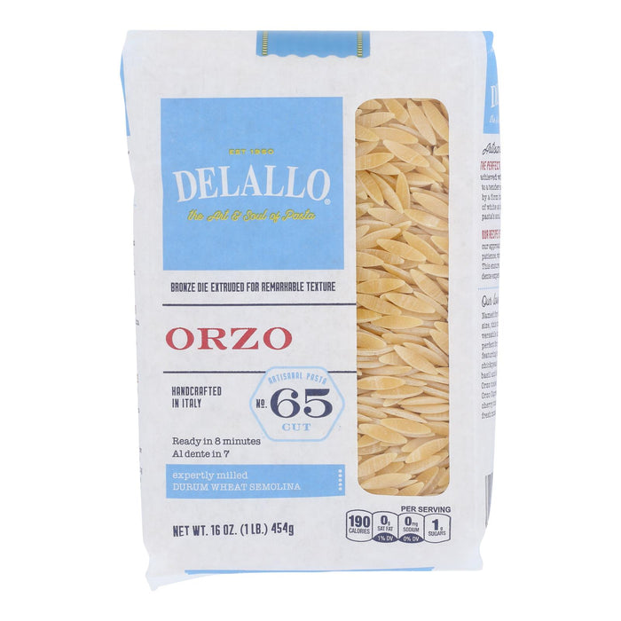 Delallo - Pasta Orzo Number 65 -Case Of 12-16 Ounces