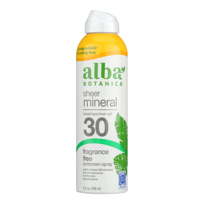 Alba Botanica -Sunscreen Spray For Face Mineral Spf 30 - 1 Each-5 Fluid Ounces