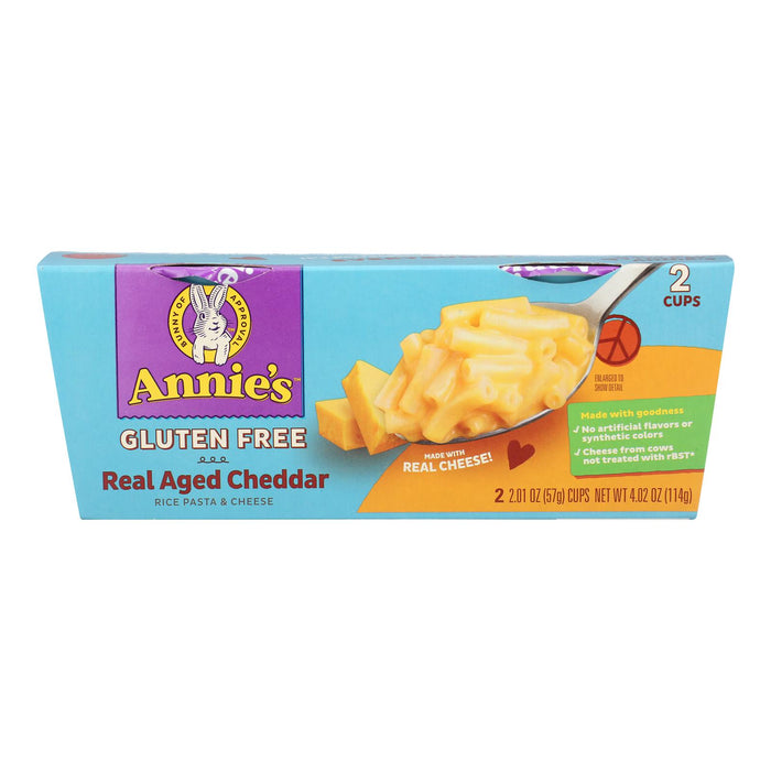 Annie's Homegrown Gluten Free Rice Pasta And Cheddar Microwavable Macaroni And Cheese Cup- Case Of 6 - 4.02 Oz.