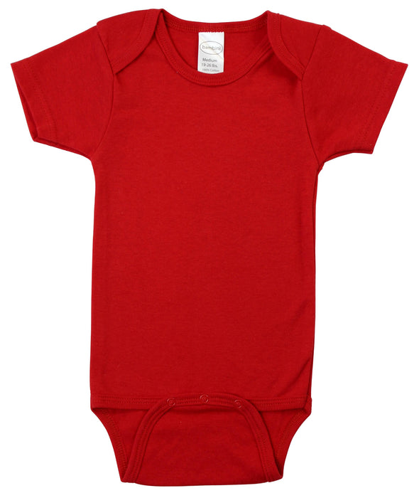 Red Interlock Short Sleeve Bodysuit Onezie.