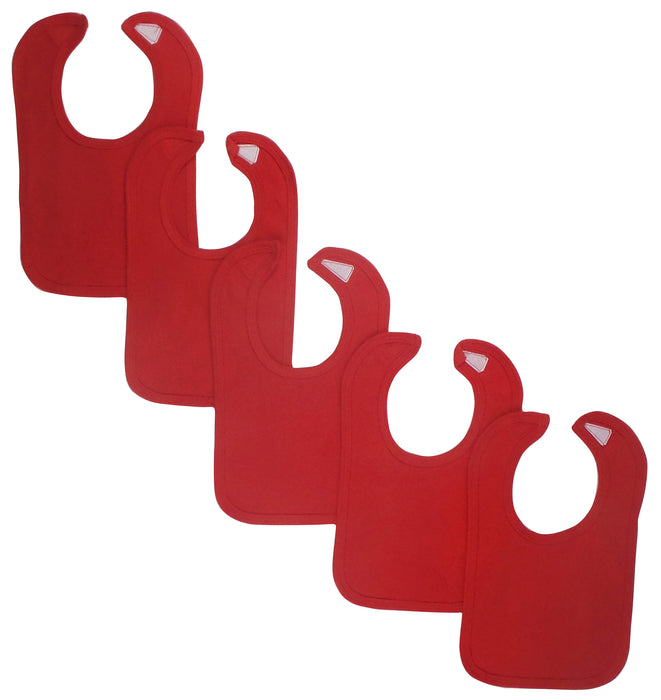 Red Baby Bibs (pack Of 5).