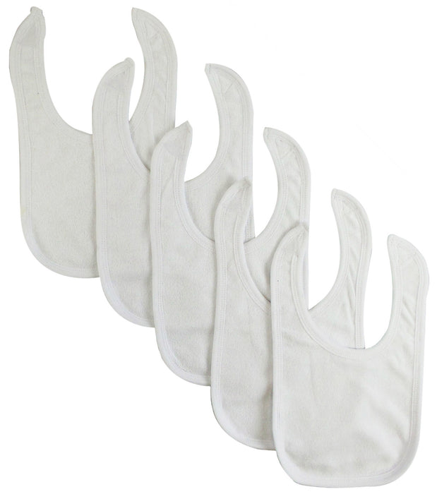 Solid White Bib (pack Of 5).