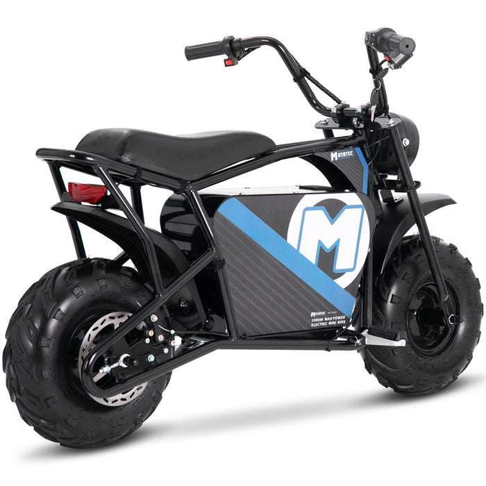 Mototec 48v 1000w Electric Mini Bike Black.