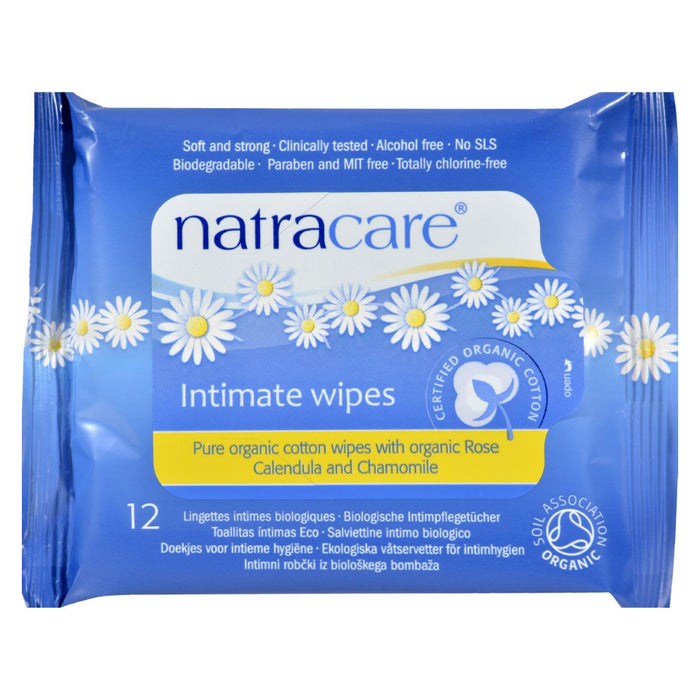 Natracare Organic Cotton Intimate Wipes - 12 Wipes - Case Of 12.