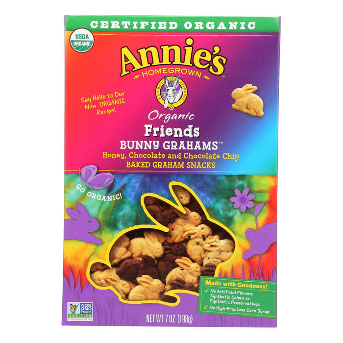 Annie's Homegrown Bunny Grahams Honey Chocolate And Chocolate Chip -Case Of 12 - 7 Oz