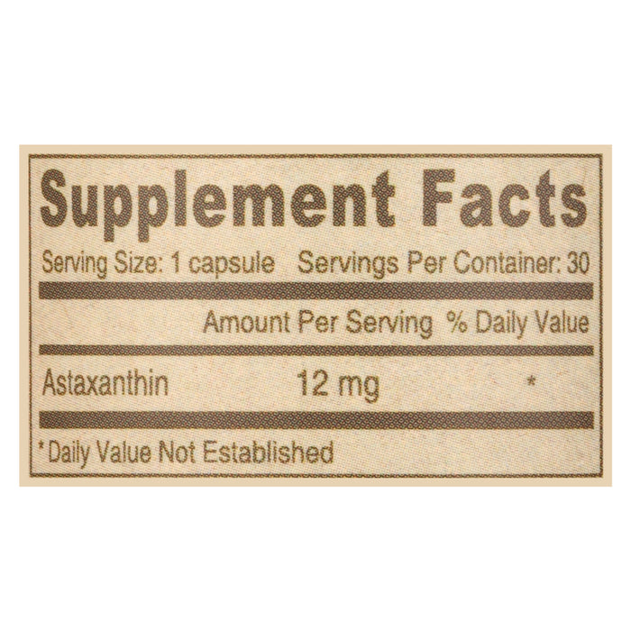 Deva Vegan Vitamins -Astaxantin 12 Mg Vegan - 30 Vegan Capsules