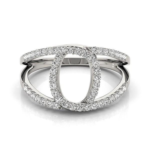 14k White Gold Diamond Loop Style Dual Band Ring (1/2 cttw).