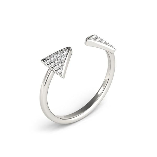 14k White Gold Diamond Arrowhead Open Ring (1/5 cttw).