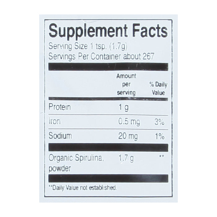 Frontier Herb 100% Organic Spirulina Powder - 1 Lb