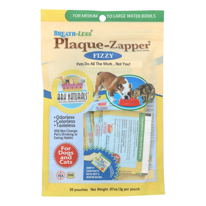 Ark Naturals Breath-less Plaque-zapper - Fizzy - Medium To Large Pets - 30 Count.