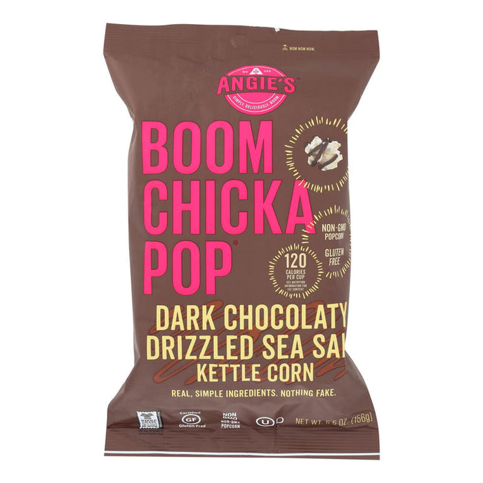 Angie's BOOMCHICKAPOP Dark Chocolaty Drizzled Sea Salt Kettle Corn, 5.5 Ounce Bag pack 1