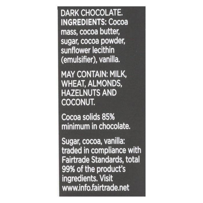 Divine - Bar Dark Chocolate 85% - Case Of 12 - 3 Oz.