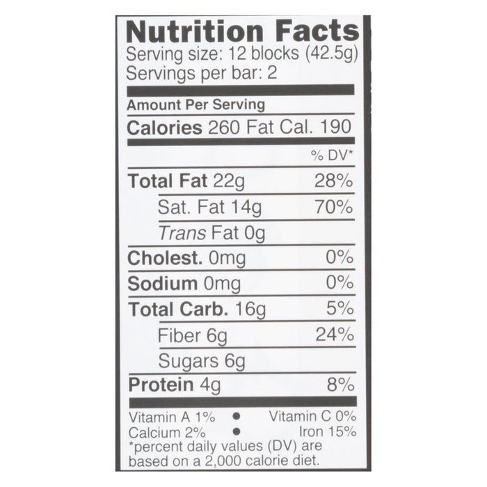 Divine - Bar Dark Chocolate 85% - Case Of 12 - 3 Oz.