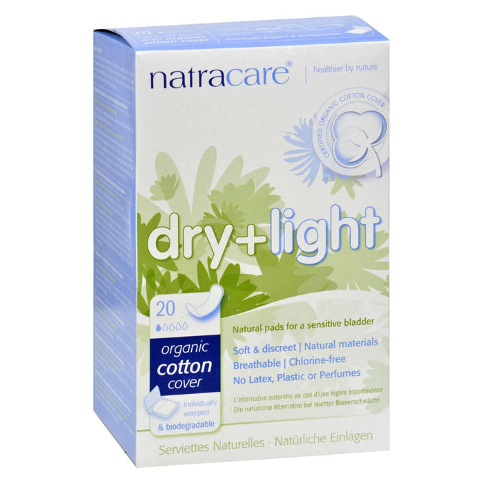 Natracare Dry And Light Individually Wrapped Pads - 20 Pack.