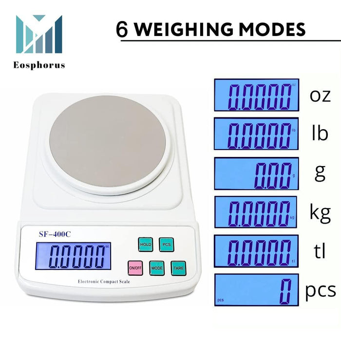 Ounce and Gram Scale 0.01g Accuracy Mass Balance Chemistry Digital Scale Electronic LCD Science Lab Laboratory Digital Scale   USB Charger and AC DC Adapter Included