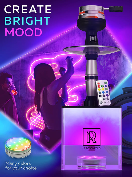 Hookah 2 Hose Hookah Set   YADO Square Hookah To Go with Hookah Charcoal Holder Heat Management Device and Black Silicone Hookah Bowl Set and Bag for Shisha Portable Hookah Set with Everything