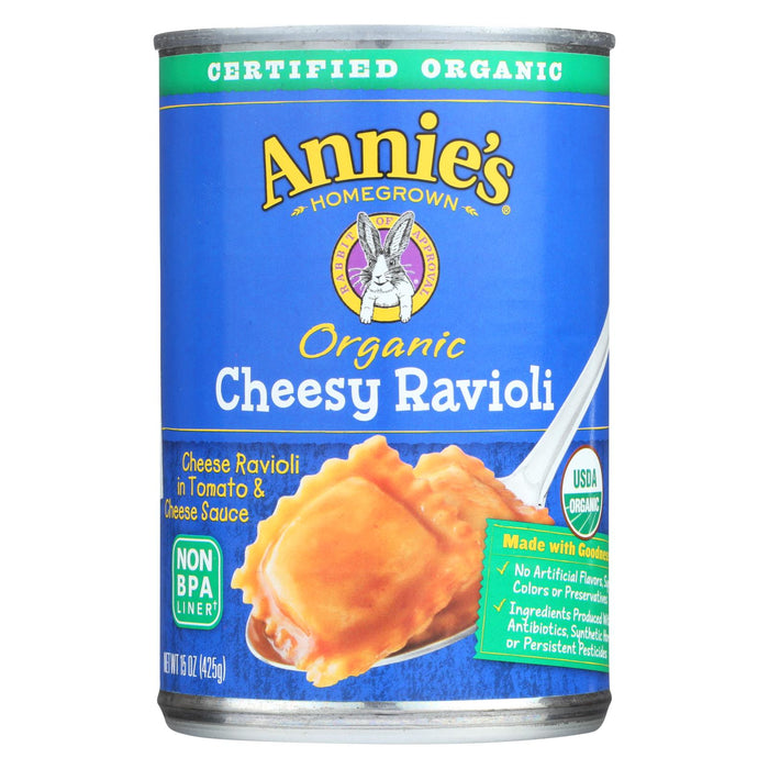 Annie's Homegrown Organic Cheesy Ravioli In Tomato And Cheese Sauce -Case Of 12 - 15 Oz.