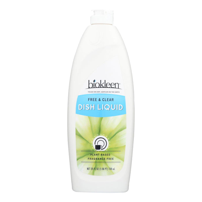 Biokleen Dish Liquid -Natural - Free And Clear - 25 Oz - Case Of 6