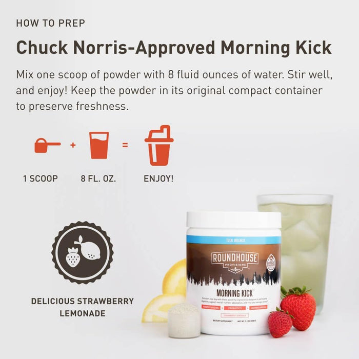 ROUNDHOUSE PROVISION by Chuck Norris Morning Kick Greens Superfood Powder Supplement – 30 Servings