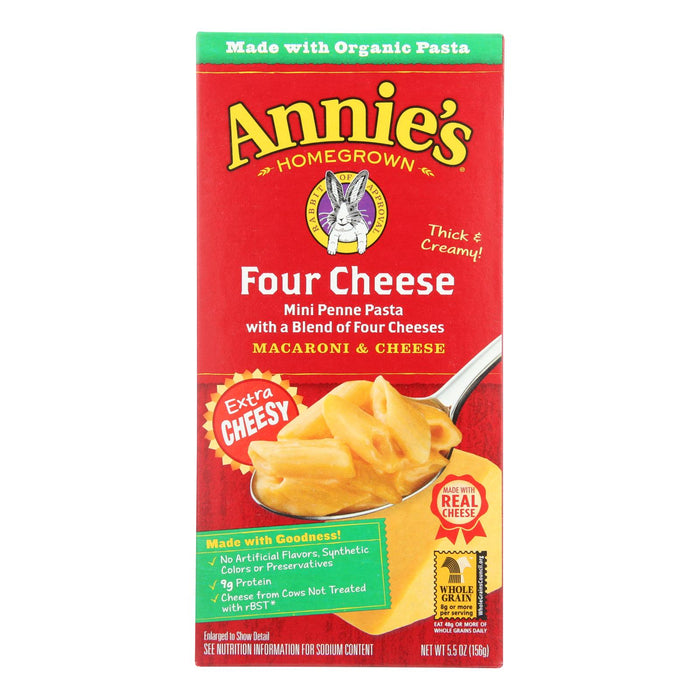 Annie's Homegrown Four Cheese Macaroni And Cheese -Case Of 12 - 5.5 Oz.