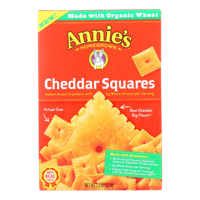Annie's Homegrown -Cracker  Chedder Sqrs - Case Of 12-7.5 Oz.