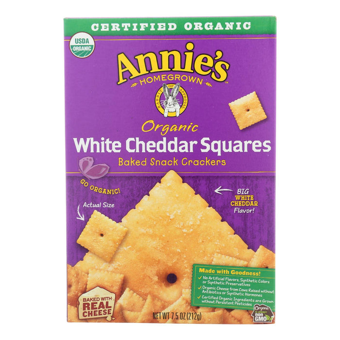 Annie's Homegrown Cheddar Squares White Cheddar Squares -Case Of 12 - 7.5 Oz