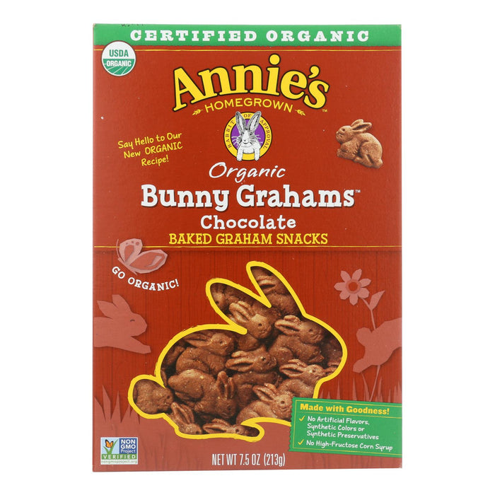 Annie's Homegrown Bunny Grahams Chocolate -Case Of 12 - 7.5 Oz