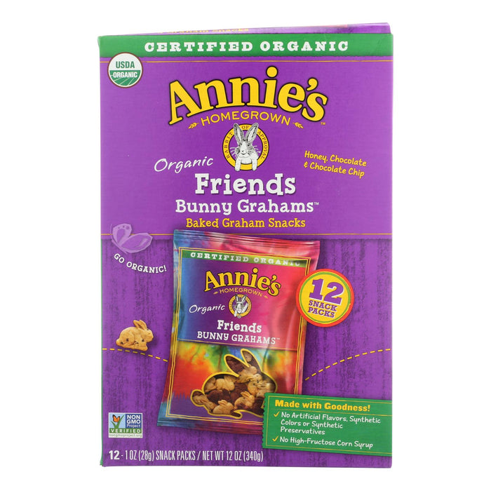 Annie's Homegrown Snack Pack -Organic - Bunny Grahms - Frd - 12 - Case Of 4 - 12/1 Oz