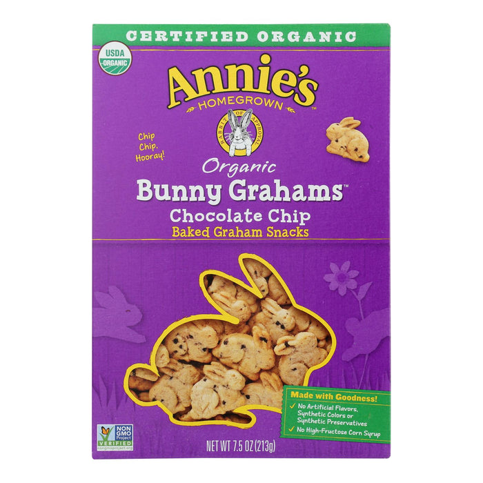 Annie's Homegrown Bunny Grahams Chocolate Chip -Case Of 12 - 7.5 Oz