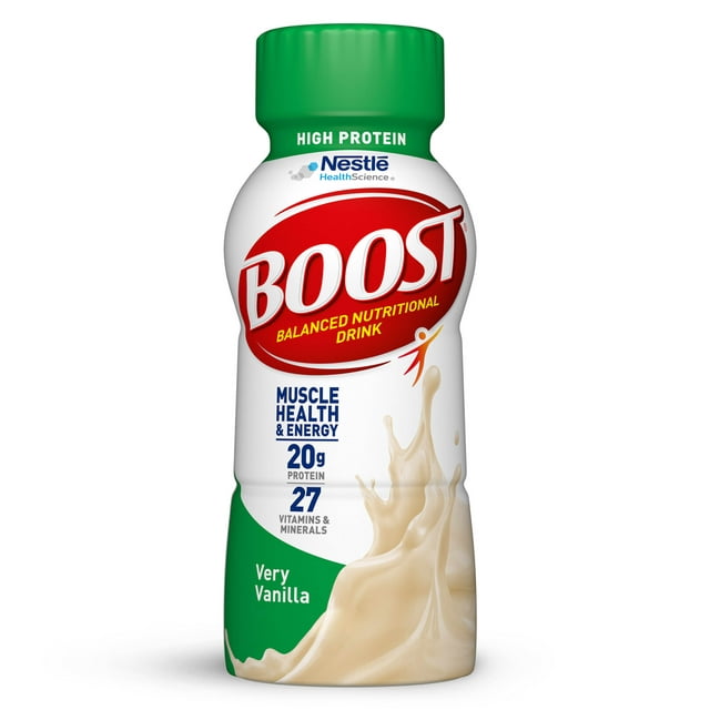 BOOST High Protein Nutritional Drink, Very Vanilla, 20 g Protein, 15 - 8 fl oz Bottles