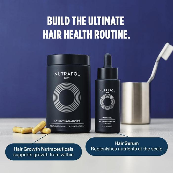 Nutrafol Men's Hair Growth Supplements Clinically Tested for Visibly Thicker Hair and Scalp Coverage