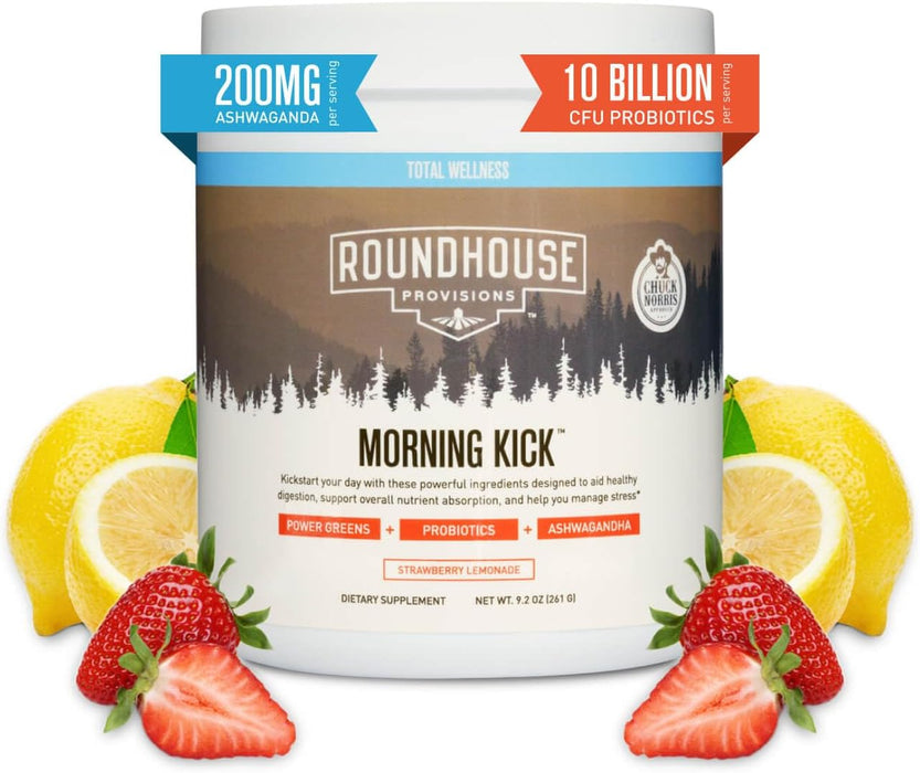 ROUNDHOUSE PROVISION by Chuck Norris Morning Kick Greens Superfood Powder Supplement – 30 Servings