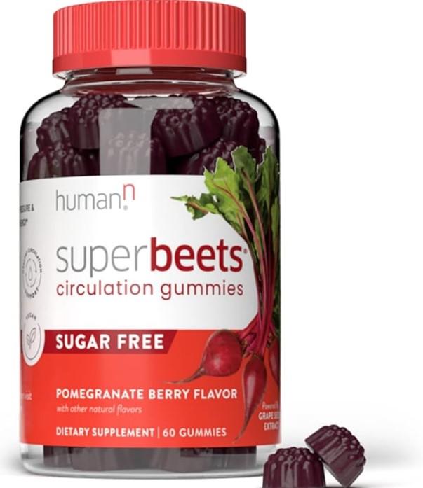 humanN SuperBeets Circulation Gummies - Pomegranate Berry - Dietary Edible - 60 Count Dietary Edible