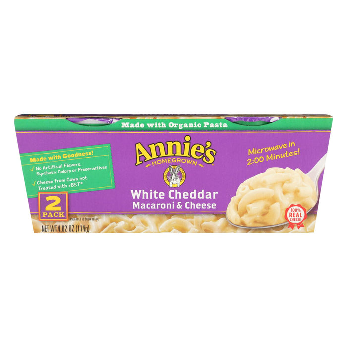 Annie's Homegrown White Cheddar Microwavable Macaroni And Cheese Cup - Case Of 6 -4.02 Oz.