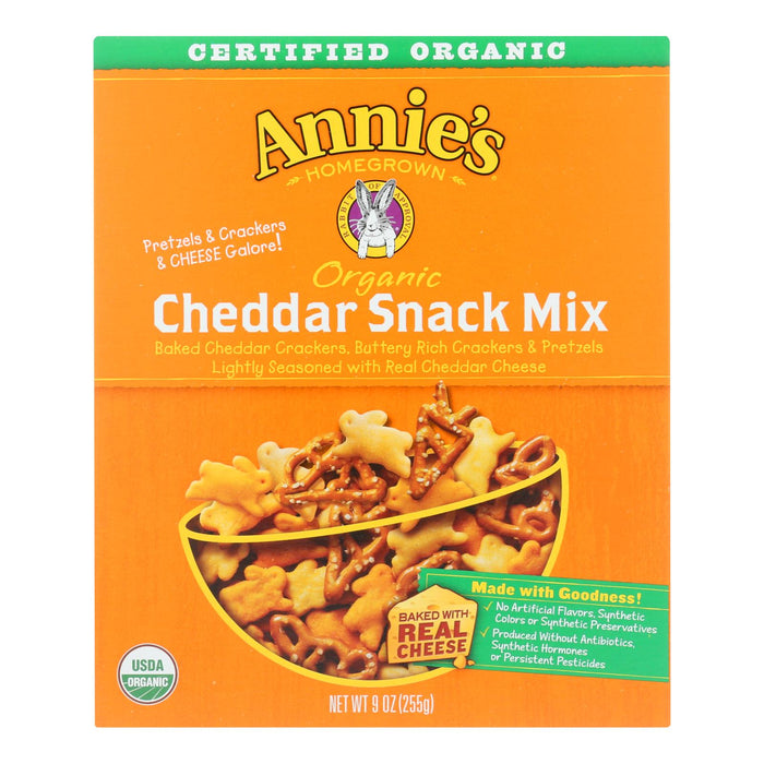 Annie's Homegrown Organic Bunnies Cheddar Snack Mix -Case Of 12 - 9 Oz.