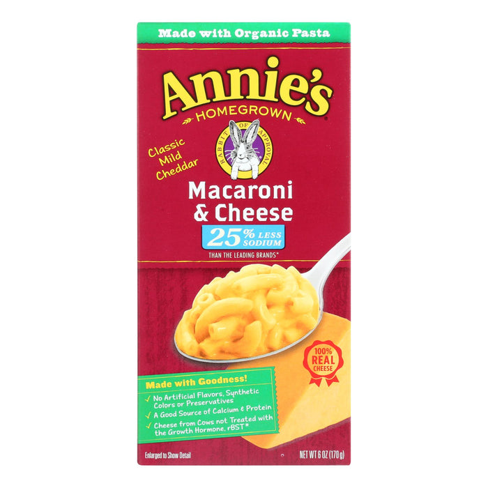 Annie's Homegrown Low Sodium Macaroni And Cheese -Case Of 12 - 6 Oz.