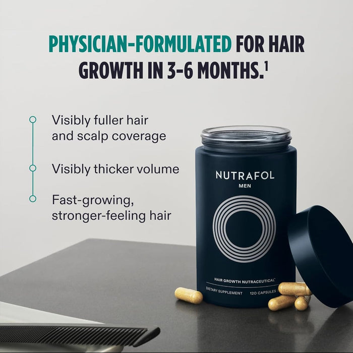 Nutrafol Men's Hair Growth Supplements Clinically Tested for Visibly Thicker Hair and Scalp Coverage