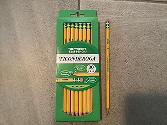 Ticonderoga Wood-Cased Pencils, Pre-Sharpened, 2 HB Soft, Yellow, 30 Ct