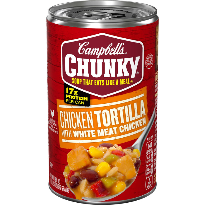 Campbell's Chunky Soup, Ready to Serve Chicken Tortilla Soup with Grilled White Meat Chicken, 18.6 oz Can