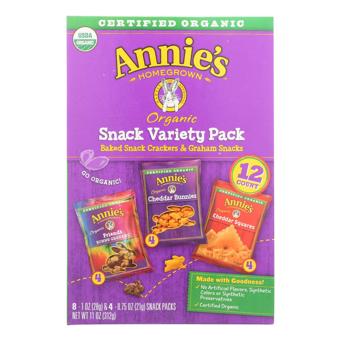 Annie's Homegrown Snack Pack -Organic - Variety - 12ct - Case Of 6 - 12 Count